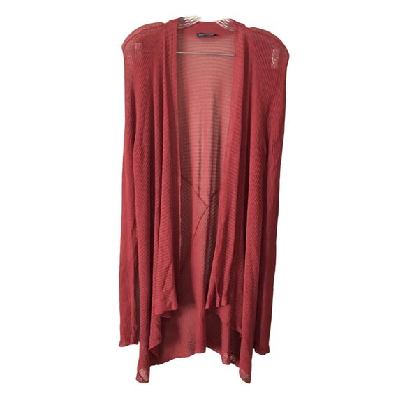 Eileen Fisher Tops - Eileen Fisher Women's Knit Top Cardigan Size M Red Sheer Long Sleeve Shawl